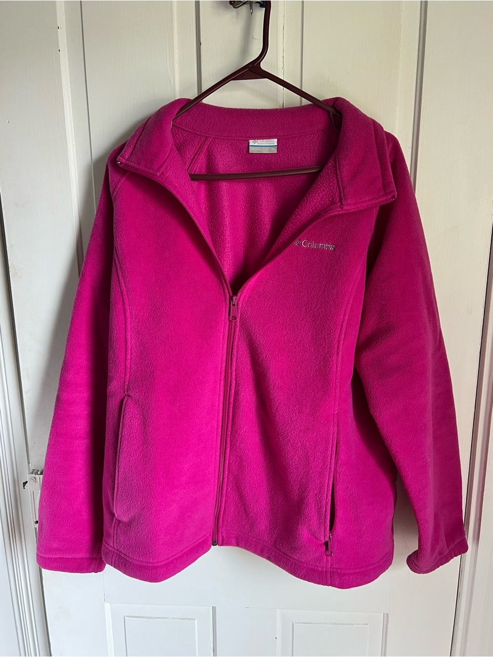 Columbia Women's Bright Fuchsia Full-Zip Fleece Jacket Size 2XL